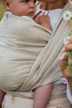 Baby Wrap, chevron weave (100% linen) - ARROW - WHISPER - Woven Baby XS - 4   long_woven_wraps    #