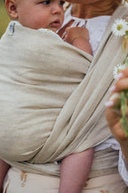 Baby Wrap, chevron weave (100% linen) - ARROW - WHISPER (grade B) - Woven Baby M - 6   long_woven_wraps    #