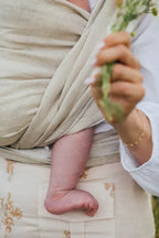 Baby Wrap, chevron weave (100% linen) - ARROW - WHISPER - Woven Baby XS - 4   long_woven_wraps    #