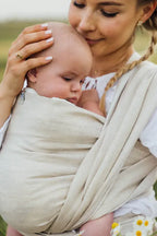 Baby Wrap, chevron weave (100% linen) - ARROW - WHISPER - Woven Baby XS - 4   long_woven_wraps    #