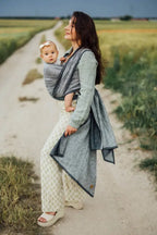 Baby Wrap, chevron weave (100% linen) - ARROW - WAVE - Woven Baby XS - 4   long_woven_wraps    #