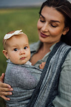 Baby Wrap, chevron weave (100% linen) - ARROW - WAVE (grade B) - Woven Baby Size - L   long_woven_wraps    #
