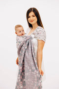 Ring Sling, Jacquard Weave (61% cotton, 39% bamboo viscose), with gathered shoulder - EAGLE ROCKS - PEAK - standard 1.8m