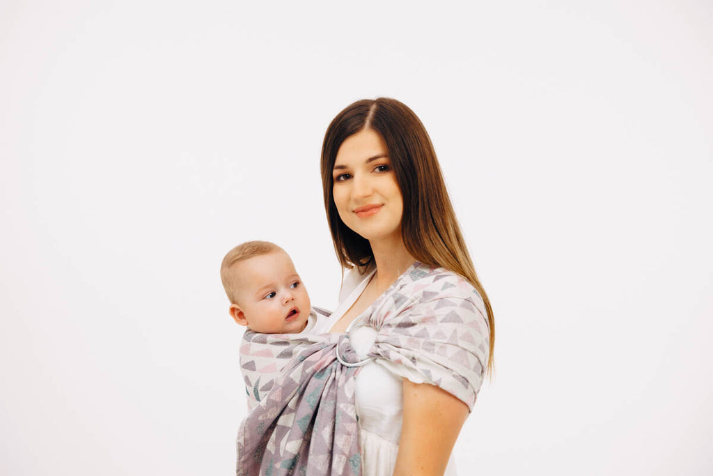 Ring Sling, Jacquard Weave (61% cotton, 39% bamboo viscose), with gathered shoulder - EAGLE ROCKS - PEAK - standard 1.8m - Woven Baby    ring_slings    #