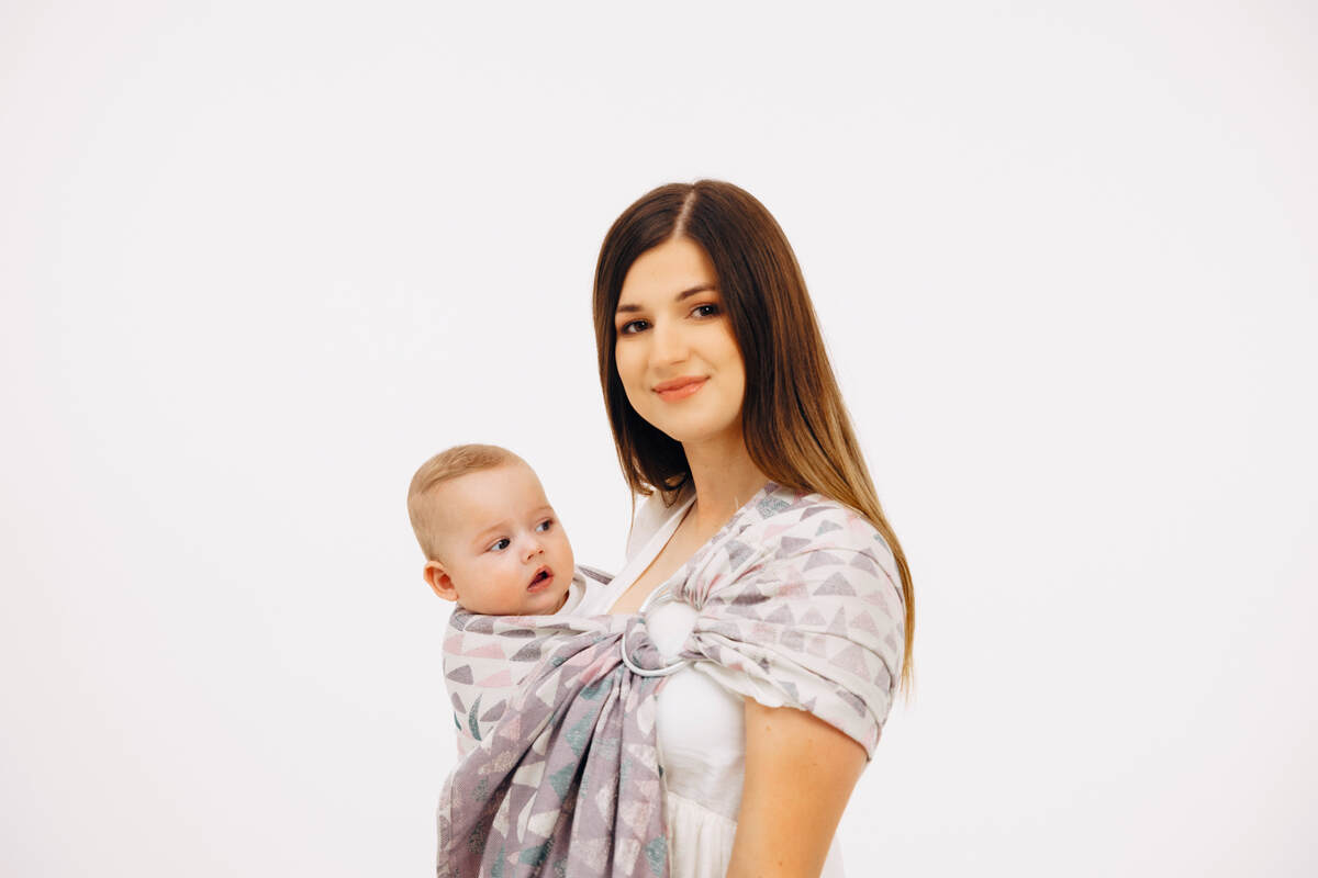 Ring Sling, Jacquard Weave (61% cotton, 39% bamboo viscose), with gathered shoulder - EAGLE ROCKS - PEAK - standard 1.8m - Woven Baby Title - Default Title   ring_slings    #