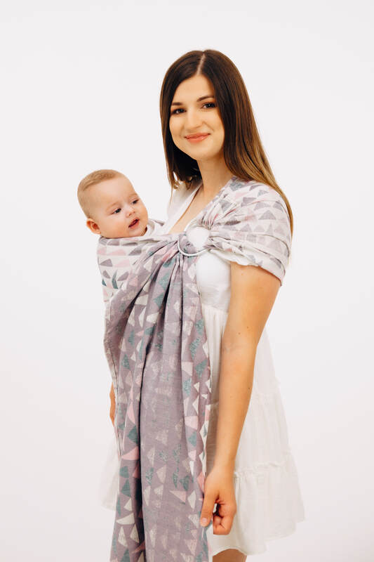 Ring Sling, Jacquard Weave (61% cotton, 39% bamboo viscose), with gathered shoulder - EAGLE ROCKS - PEAK - standard 1.8m - Woven Baby    ring_slings    #