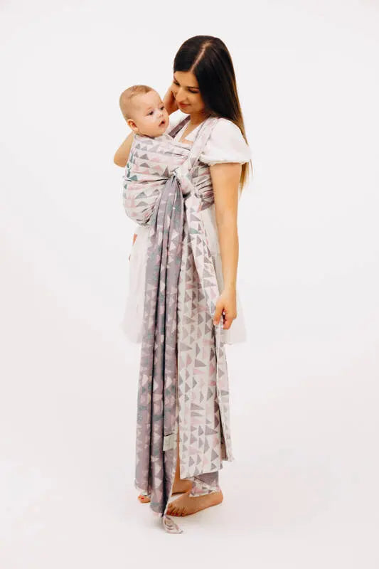Baby Wrap, Jacquard Weave (61% cotton, 39% bamboo viscose) - EAGLE ROCKS - PEAK (grade B) - Woven Baby Size - L   long_woven_wraps    #
