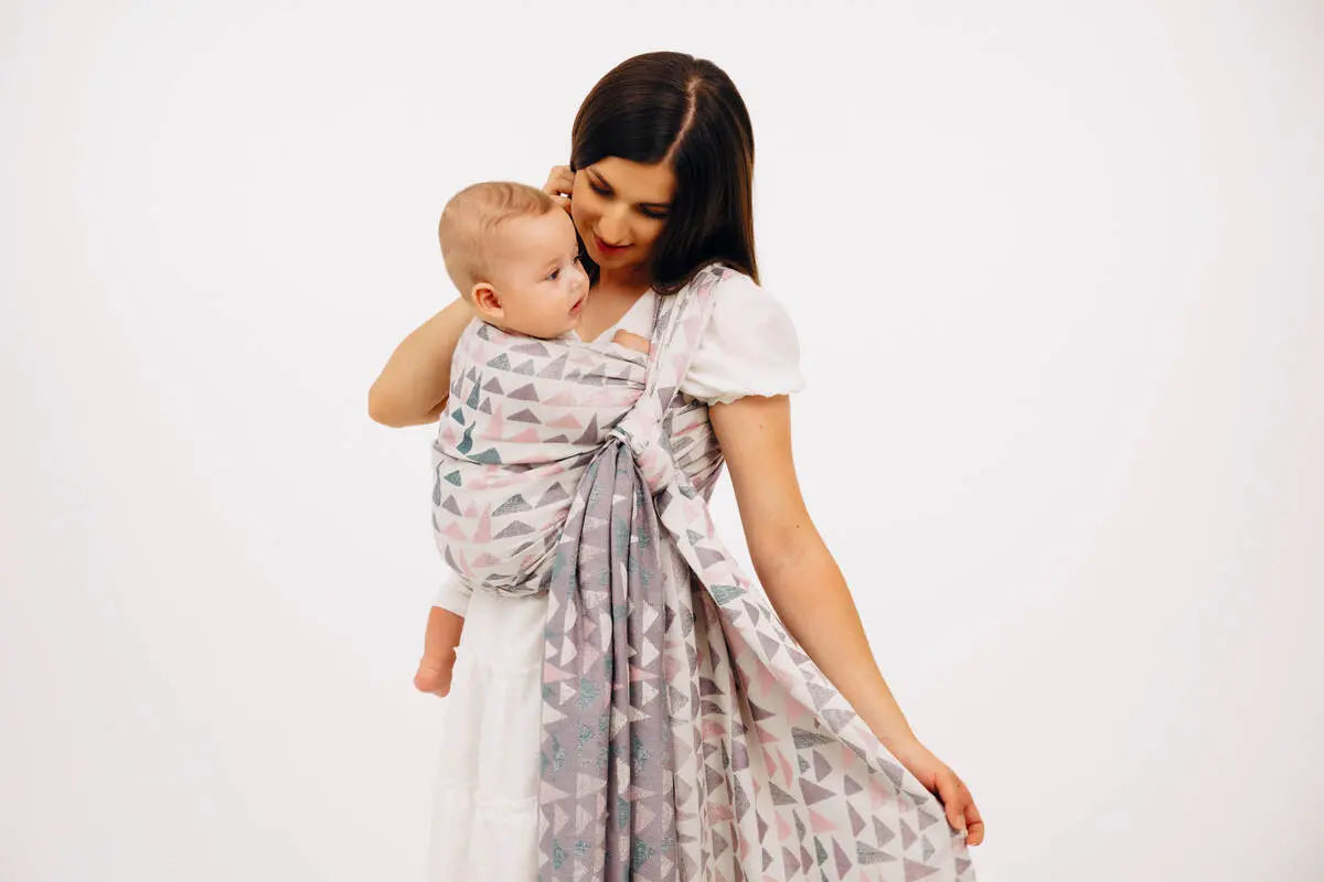 Baby Wrap, Jacquard Weave (61% cotton, 39% bamboo viscose) - EAGLE ROCKS - PEAK - Woven Baby XS - 4   long_woven_wraps    #