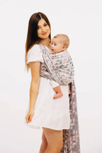 Baby Wrap, Jacquard Weave (61% cotton, 39% bamboo viscose) - EAGLE ROCKS - PEAK - Woven Baby XS - 4   long_woven_wraps    #