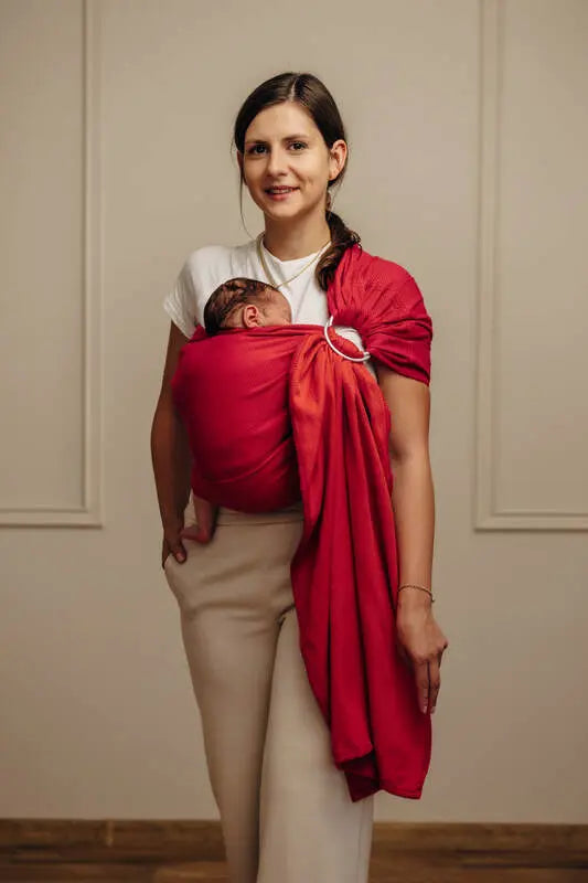 Ring Sling, Herringbone Weave (100% cotton) - with gathered shoulder - LITTLE HERRINGBONE SEDONA - standard 1.8m - Woven Baby    ring_slings    #