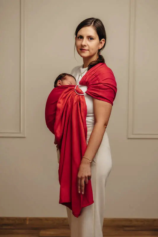 Ring Sling, Herringbone Weave (100% cotton) - with gathered shoulder - LITTLE HERRINGBONE SEDONA - standard 1.8m - Woven Baby Title - Default Title   ring_slings    #