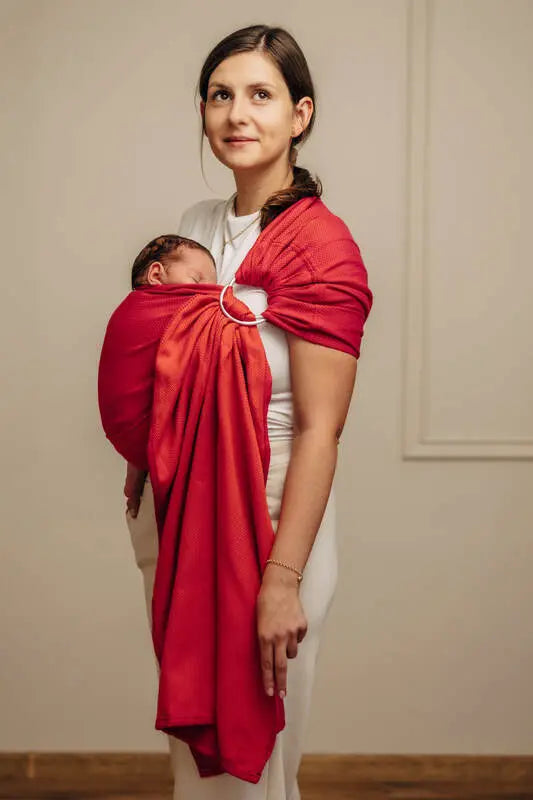 Ring Sling, Herringbone Weave (100% cotton) - with gathered shoulder - LITTLE HERRINGBONE SEDONA - standard 1.8m - Woven Baby Title - Default Title   ring_slings    #