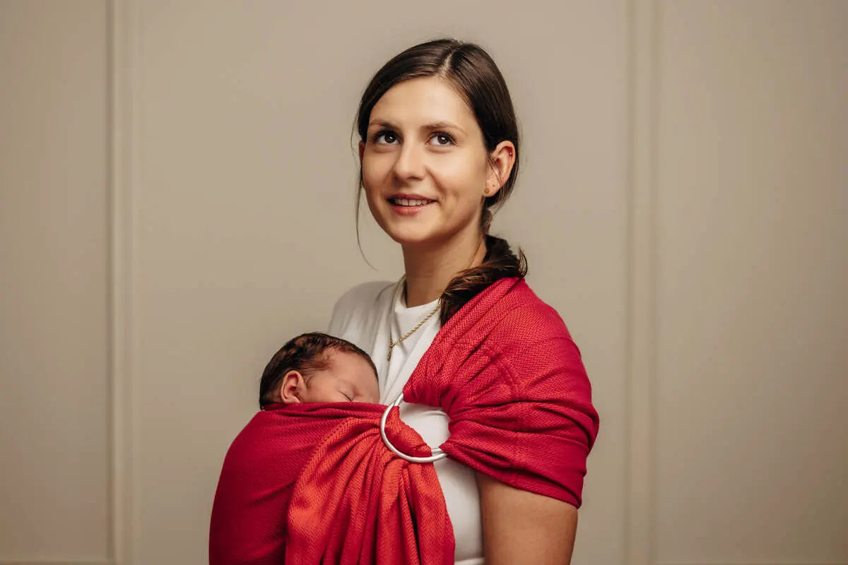 Ring Sling, Herringbone Weave (100% cotton) - with gathered shoulder - LITTLE HERRINGBONE SEDONA - standard 1.8m - Woven Baby Title - Default Title   ring_slings    #