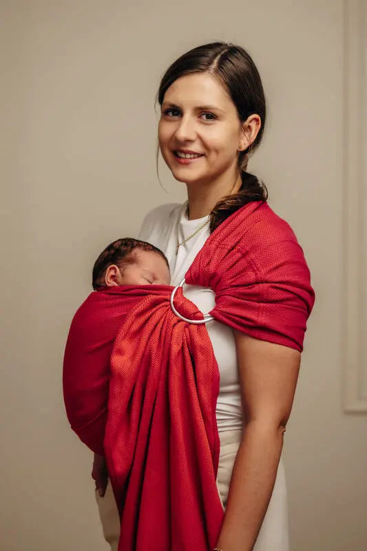Ring Sling, Herringbone Weave (100% cotton) - with gathered shoulder - LITTLE HERRINGBONE SEDONA - standard 1.8m - Woven Baby    ring_slings    #