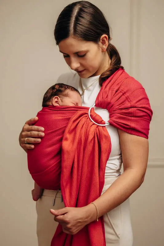 Ring Sling, Herringbone Weave (100% cotton) - with gathered shoulder - LITTLE HERRINGBONE SEDONA - standard 1.8m - Woven Baby    ring_slings    #