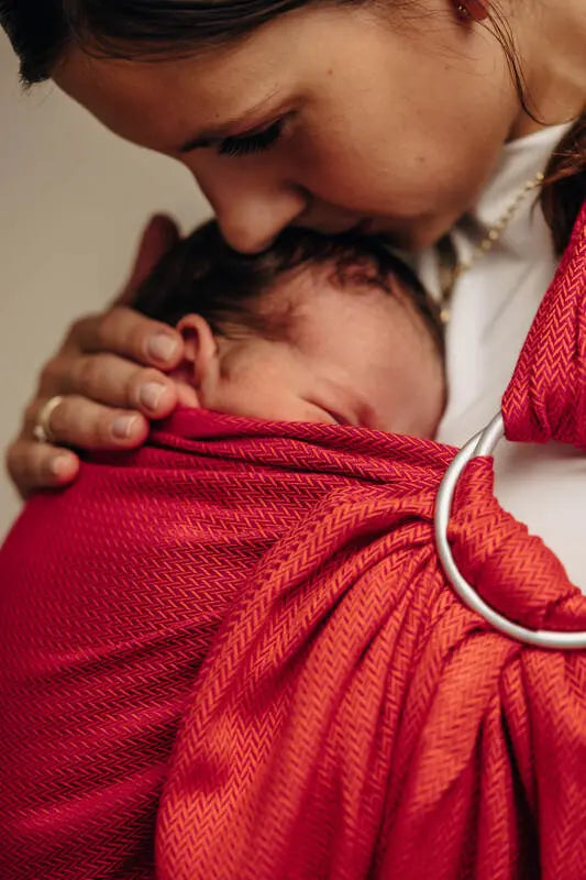 Ring Sling, Herringbone Weave (100% cotton) - with gathered shoulder - LITTLE HERRINGBONE SEDONA - standard 1.8m - Woven Baby    ring_slings    #