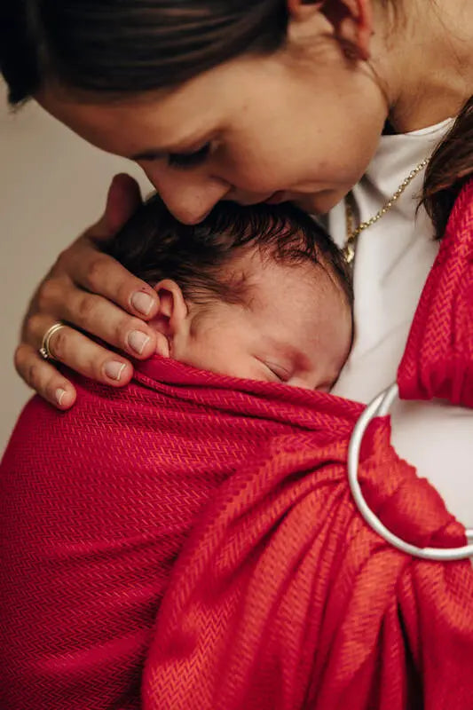 Ring Sling, Herringbone Weave (100% cotton) - with gathered shoulder - LITTLE HERRINGBONE SEDONA - standard 1.8m - Woven Baby    ring_slings    #