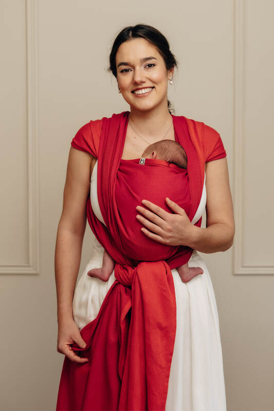 Baby Sling, Herringbone Weave (100% cotton) - LITTLE HERRINGBONE SEDONA (grade B) - Woven Baby Size - L   long_woven_wraps    #