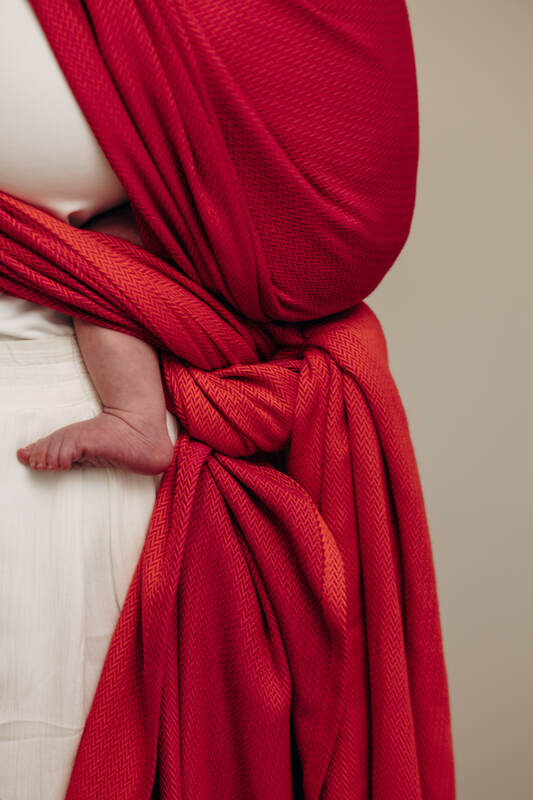 Baby Sling, Herringbone Weave (100% cotton) - LITTLE HERRINGBONE SEDONA (grade B) - Woven Baby Size - L   long_woven_wraps    #