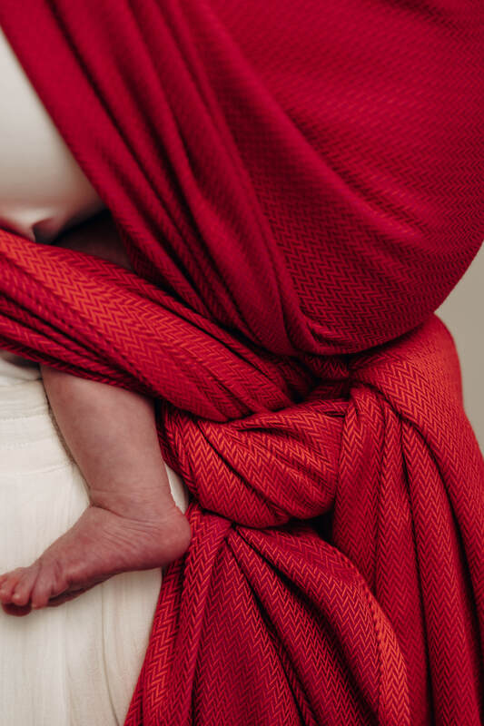 Baby Sling, Herringbone Weave (100% cotton) - LITTLE HERRINGBONE SEDONA (grade B) - Woven Baby Size - L   long_woven_wraps    #