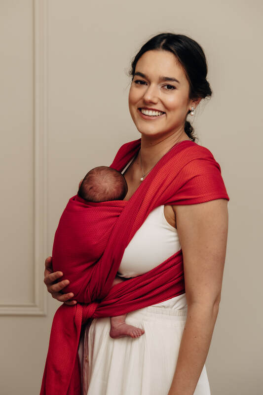Baby Sling, Herringbone Weave (100% cotton) - LITTLE HERRINGBONE SEDONA (grade B) - Woven Baby Size - L   long_woven_wraps    #