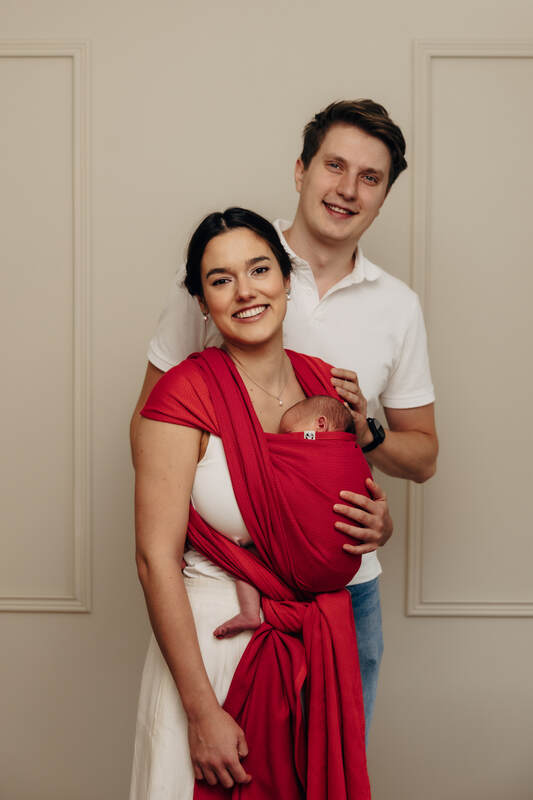 Baby Sling, Herringbone Weave (100% cotton) - LITTLE HERRINGBONE SEDONA (grade B) - Woven Baby Size - L   long_woven_wraps    #