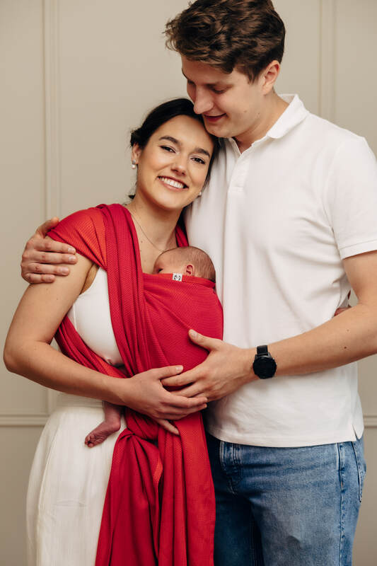 Baby Sling, Herringbone Weave (100% cotton) - LITTLE HERRINGBONE SEDONA (grade B) - Woven Baby Size - L   long_woven_wraps    #