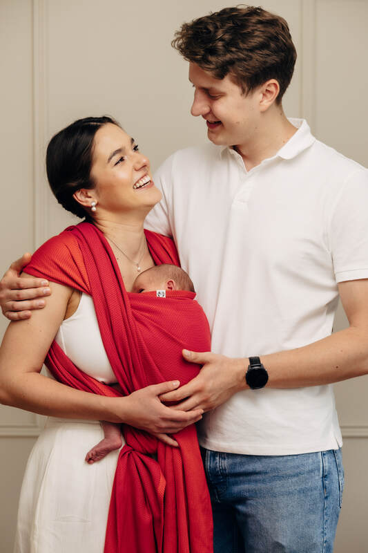 Baby Sling, Herringbone Weave (100% cotton) - LITTLE HERRINGBONE SEDONA (grade B) - Woven Baby Size - L   long_woven_wraps    #