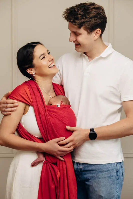Baby Sling, Herringbone Weave (100% cotton) - LITTLE HERRINGBONE SEDONA - Woven Baby XS - 4   long_woven_wraps    #