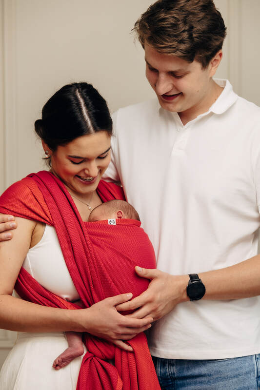 Baby Sling, Herringbone Weave (100% cotton) - LITTLE HERRINGBONE SEDONA (grade B) - Woven Baby Size - L   long_woven_wraps    #