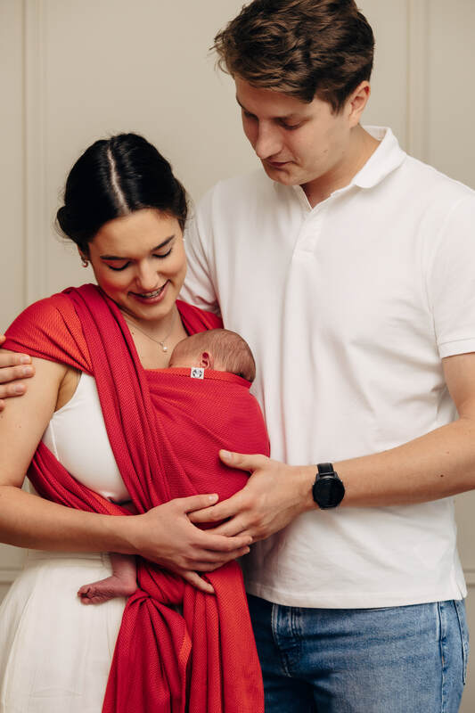 Baby Sling, Herringbone Weave (100% cotton) - LITTLE HERRINGBONE SEDONA (grade B) - Woven Baby Size - L   long_woven_wraps    #