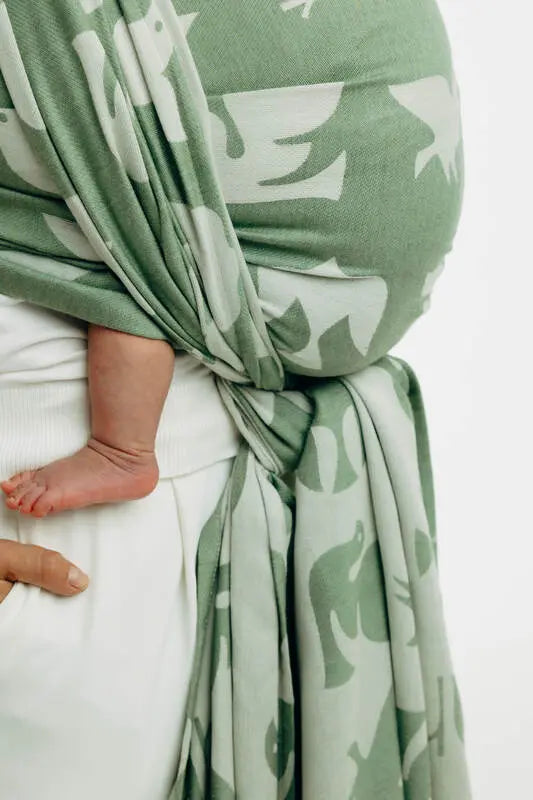 Baby Wrap, Jacquard Weave (80% cotton, 20% lyocell) - BIRDY - FLY HIGH (grade B) - Woven Baby M - 6   long_woven_wraps    #