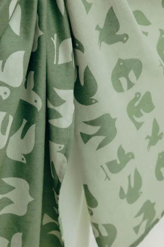 Baby Wrap, Jacquard Weave (80% cotton, 20% lyocell) - BIRDY - FLY HIGH (grade B) - Woven Baby M - 6   long_woven_wraps    #