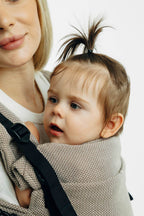 My First Baby Carrier - LennyUpGrade PRO, herringbone weave 100% cotton - LITTLE HERRINGBONE ALMOND (grade B) - Woven Baby Size - Standard   lenny_upgrade_pro    #