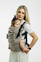 My First Baby Carrier - LennyUpGrade PRO, herringbone weave 100% cotton - LITTLE HERRINGBONE ALMOND (grade B) - Woven Baby Size - Standard   lenny_upgrade_pro    #