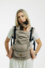 My First Baby Carrier - LennyUpGrade PRO, herringbone weave 100% cotton - LITTLE HERRINGBONE ALMOND (grade B) - Woven Baby Size - Standard   lenny_upgrade_pro    #