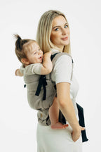 My First Baby Carrier - LennyUpGrade PRO, herringbone weave 100% cotton - LITTLE HERRINGBONE ALMOND (grade B) - Woven Baby Size - Standard   lenny_upgrade_pro    #