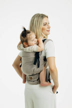 My First Baby Carrier - LennyUpGrade PRO, herringbone weave 100% cotton - LITTLE HERRINGBONE ALMOND (grade B) - Woven Baby Size - Standard   lenny_upgrade_pro    #