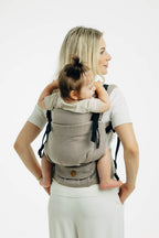 My First Baby Carrier - LennyUpGrade PRO, herringbone weave 100% cotton - LITTLE HERRINGBONE ALMOND (grade B) - Woven Baby Size - Standard   lenny_upgrade_pro    #