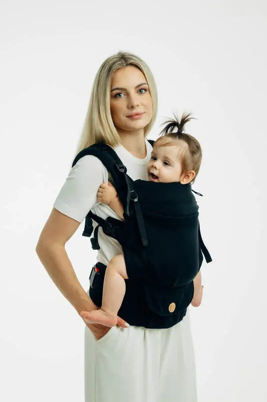 My First Baby Carrier - LennyUpGrade PRO, herringbone weave 100% cotton - LITTLE HERRINGBONE EBONY BLACK - Woven Baby Standard   lenny_upgrade_pro    #