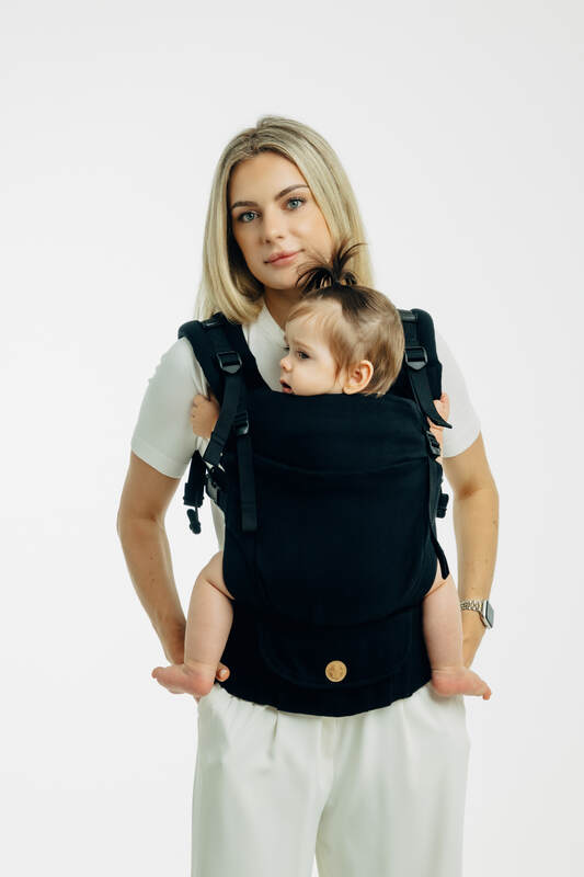 My First Baby Carrier - LennyUpGrade PRO, herringbone weave 100% cotton - LITTLE HERRINGBONE EBONY BLACK (grade B) - Woven Baby Size - Standard   lenny_upgrade_pro    #