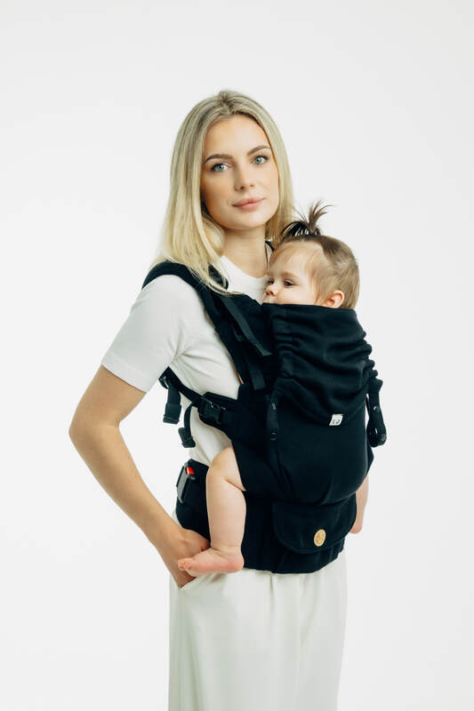 My First Baby Carrier - LennyUpGrade PRO, herringbone weave 100% cotton - LITTLE HERRINGBONE EBONY BLACK (grade B) - Woven Baby Size - Standard   lenny_upgrade_pro    #