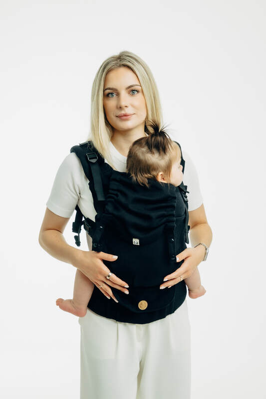 My First Baby Carrier - LennyUpGrade PRO, herringbone weave 100% cotton - LITTLE HERRINGBONE EBONY BLACK (grade B) - Woven Baby Size - Standard   lenny_upgrade_pro    #