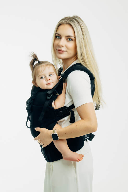 My First Baby Carrier - LennyUpGrade PRO, herringbone weave 100% cotton - LITTLE HERRINGBONE EBONY BLACK (grade B) - Woven Baby Size - Standard   lenny_upgrade_pro    #
