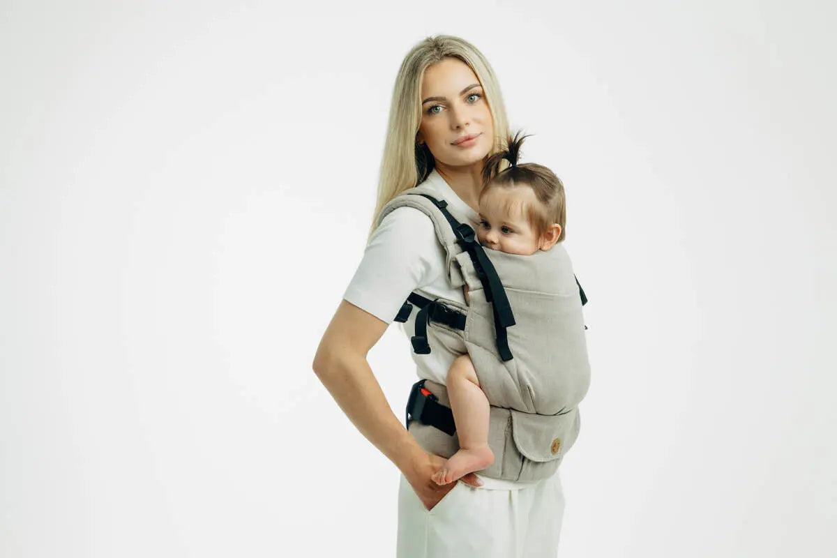 LennyUpGrade PRO Carrier, broken-twill weave 100% cotton - PEANUT BUTTER - Woven Baby Size - Standard   lenny_upgrade_pro    #