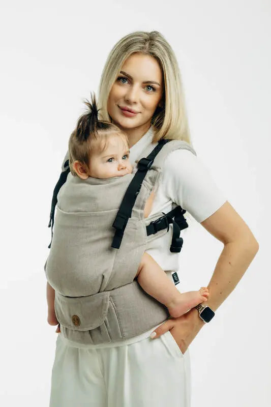 LennyUpGrade PRO Carrier, broken-twill weave 100% cotton - PEANUT BUTTER - Woven Baby Size - Standard   lenny_upgrade_pro    #