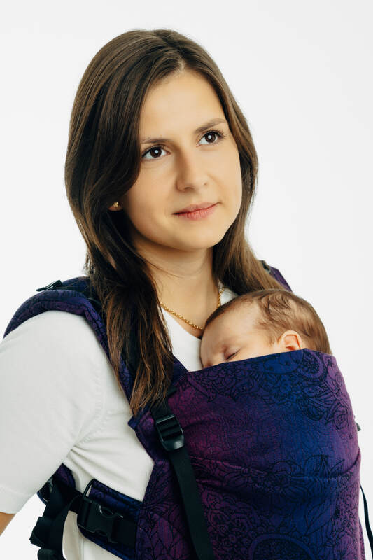 LennyUpGrade PRO Carrier, jacquard weave 100% cotton - WILD WINE - BOUQUET (grade B) - Woven Baby Size - Standard   lenny_upgrade_pro    #