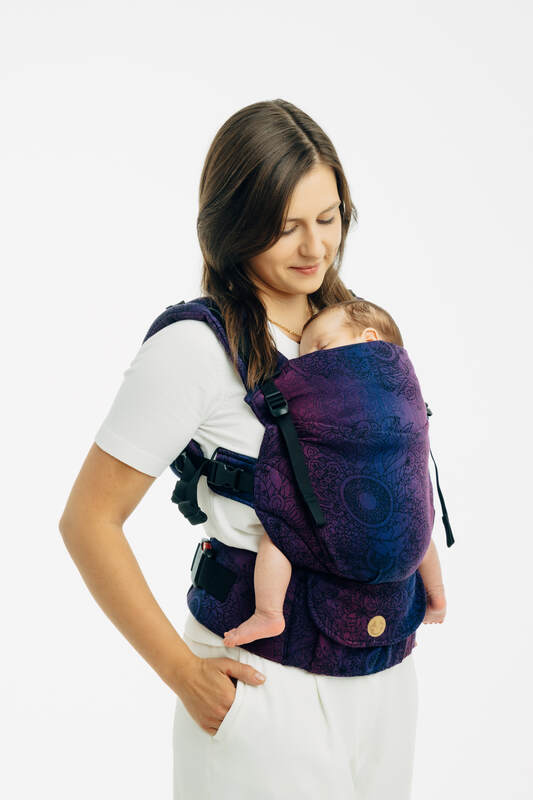 LennyUpGrade PRO Carrier, jacquard weave 100% cotton - WILD WINE - BOUQUET (grade B) - Woven Baby Size - Standard   lenny_upgrade_pro    #