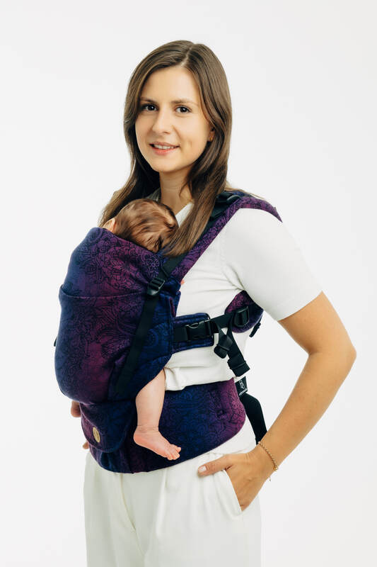 LennyUpGrade PRO Carrier, jacquard weave 100% cotton - WILD WINE - BOUQUET (grade B) - Woven Baby Size - Standard   lenny_upgrade_pro    #