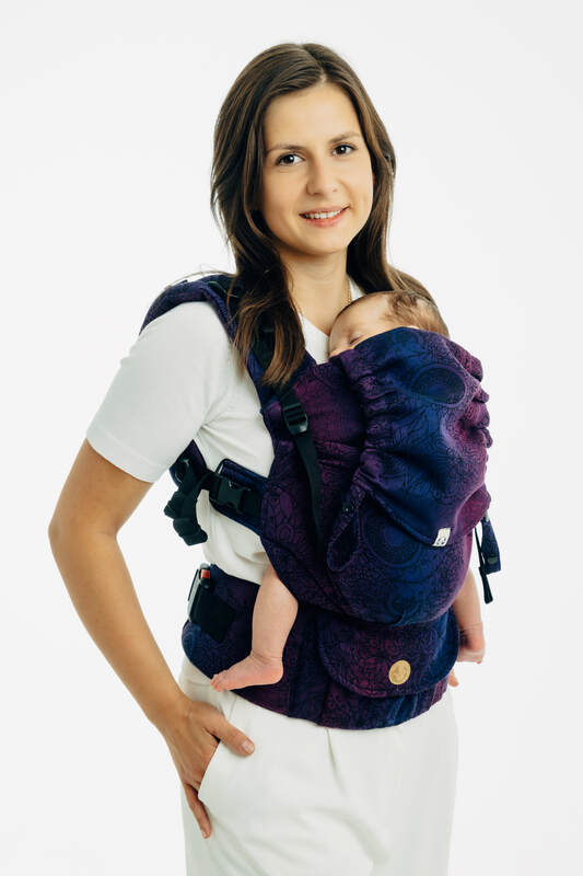 LennyUpGrade PRO Carrier, jacquard weave 100% cotton - WILD WINE - BOUQUET (grade B) - Woven Baby Size - Standard   lenny_upgrade_pro    #